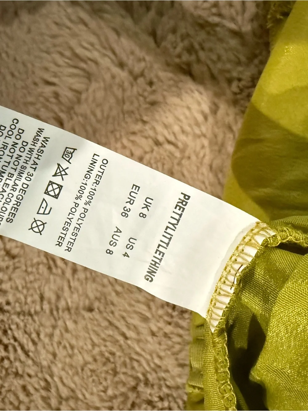 Pretty Little Thing Lime Green Ruffle Dress Size 4 - Picture 5 of 8